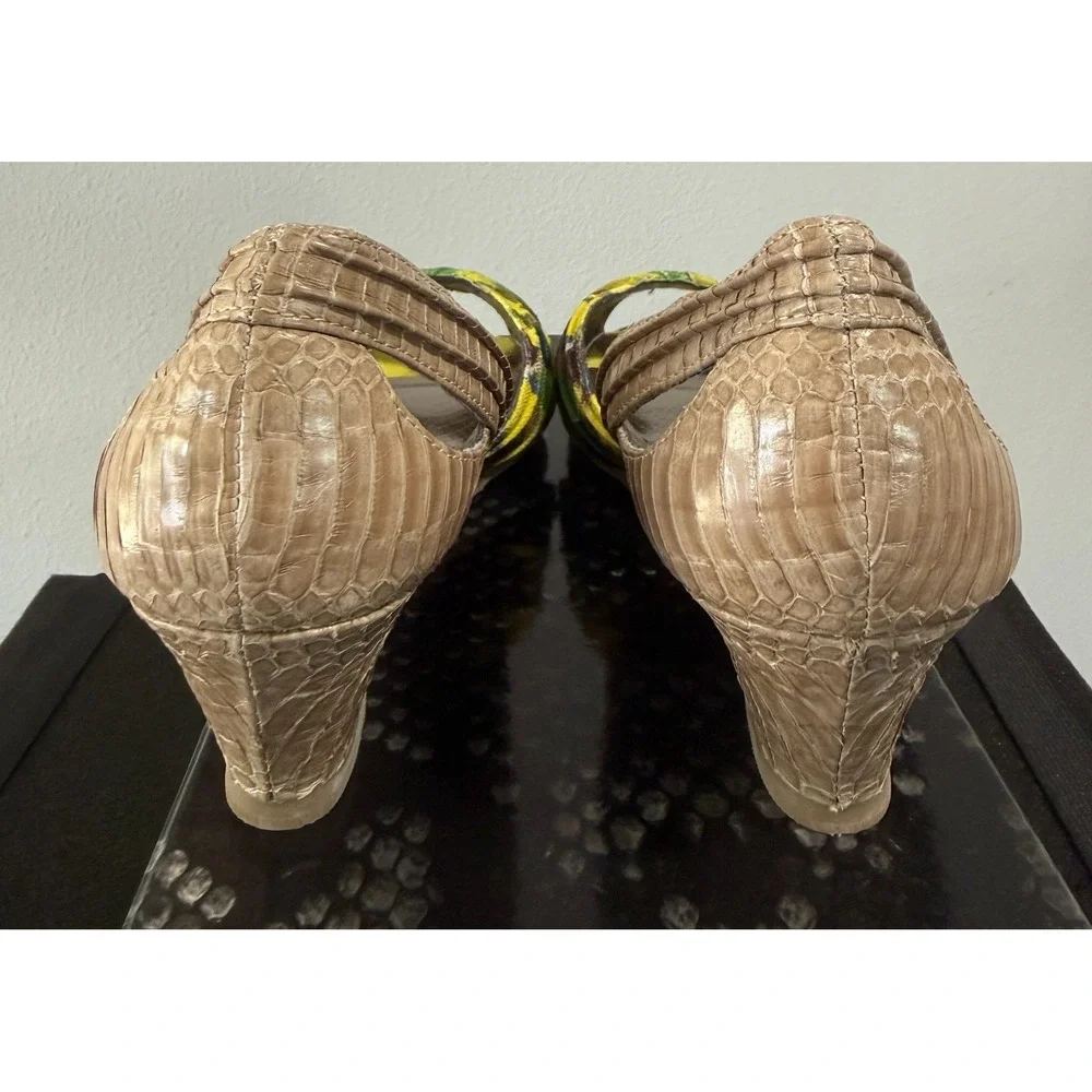 NEW Sam Edelman FAITH open toe Platform Wedges Sandals size 7M Snake skin